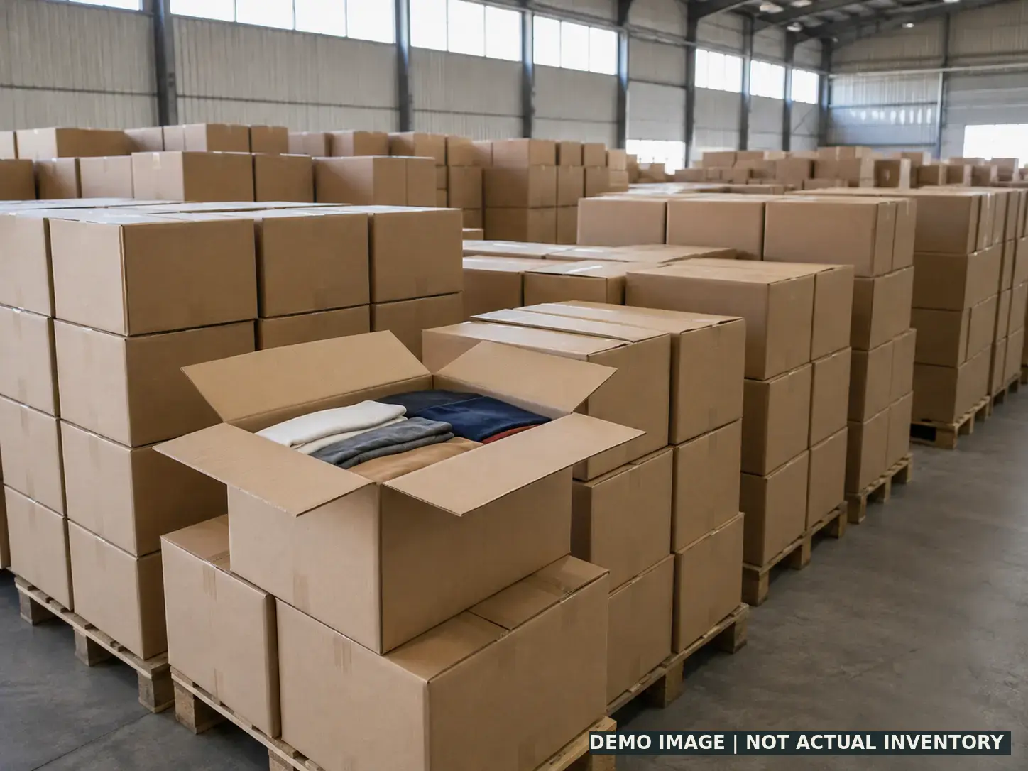 Illustrative demo image for Packed Apparel Cartons
